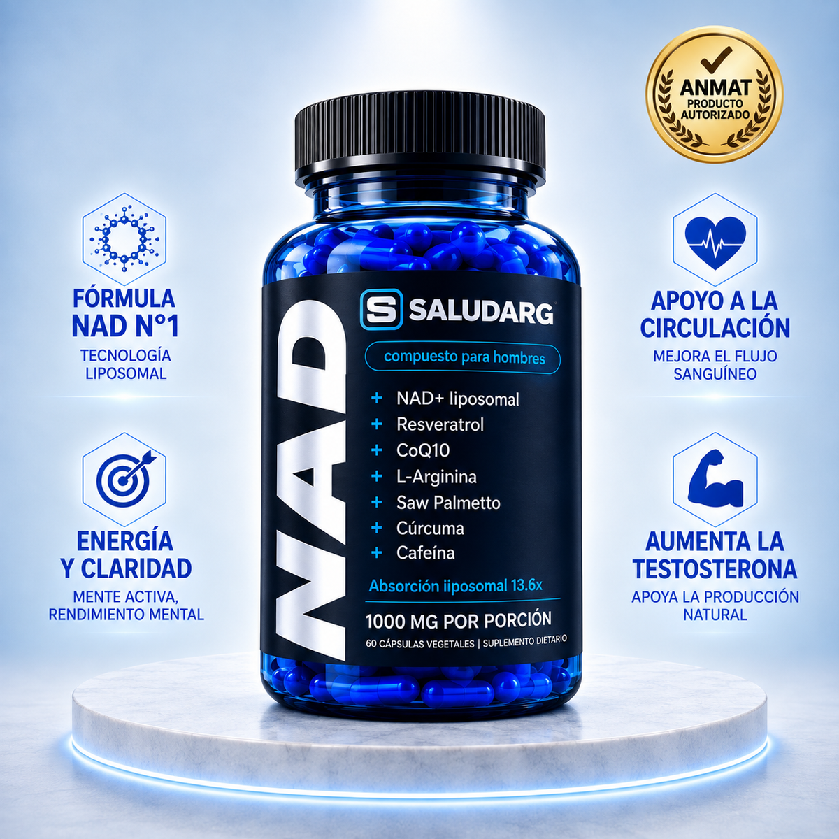 NAD+ liposomal para hombres