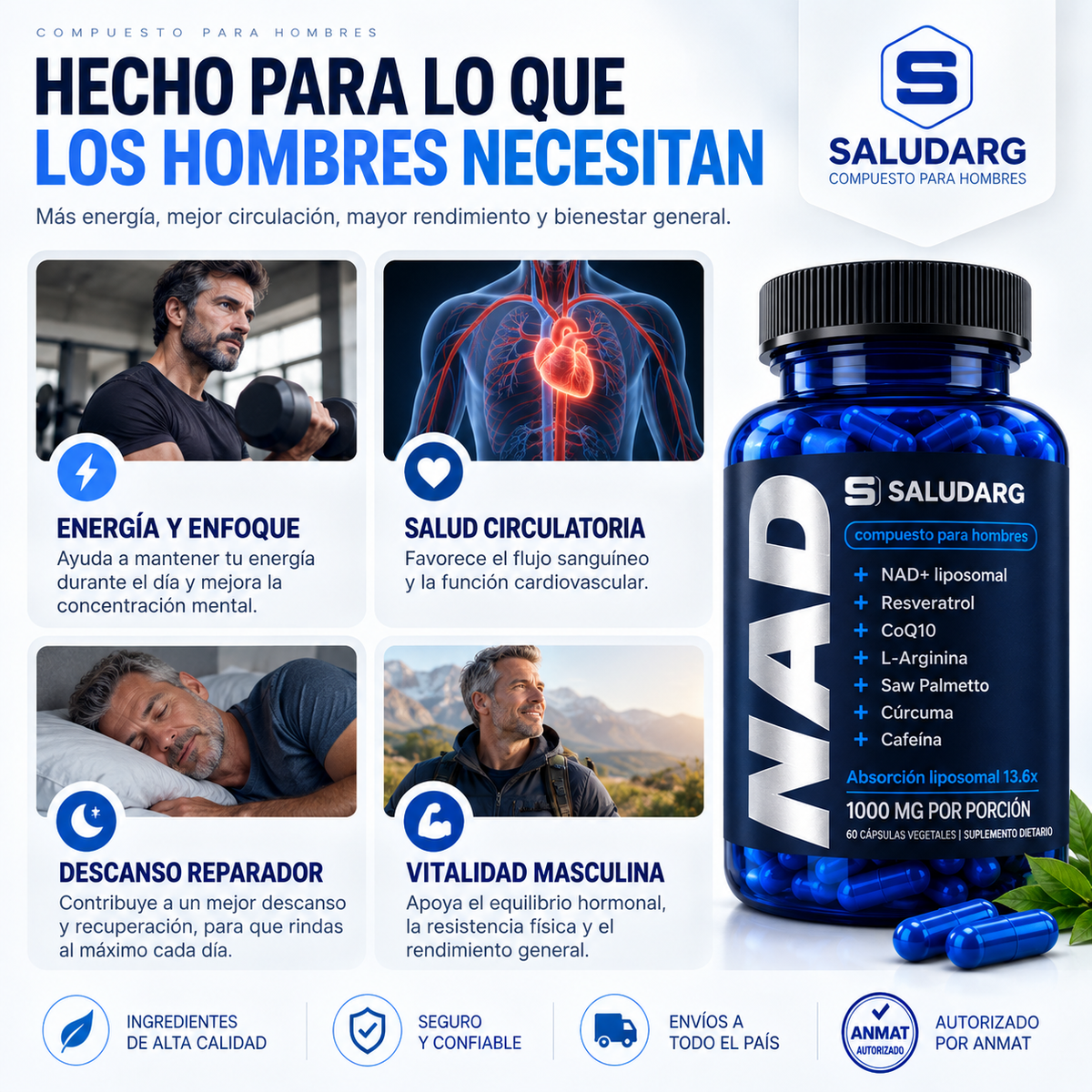 NAD+ liposomal para hombres
