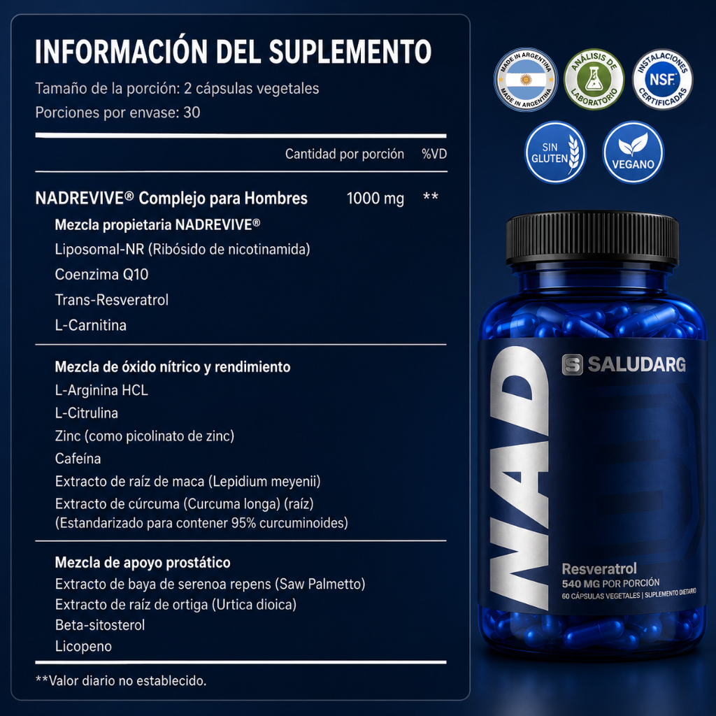 NAD+ liposomal para hombres