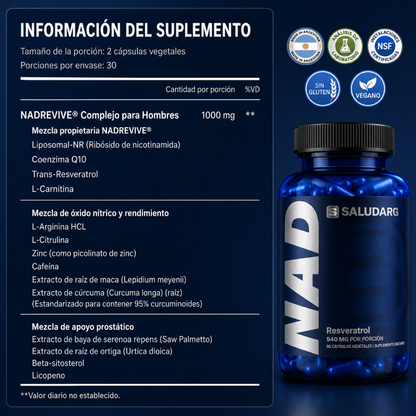 NAD+ liposomal para hombres